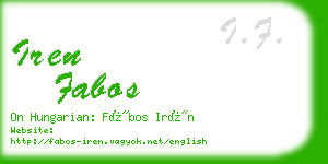 iren fabos business card